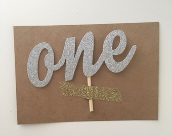 Large Glittery "one" Cake Topper, 1st birthday Smash Cake Topper, Glitter one, 1st birthday cake topper, 1st birthday, One topper, 1 cake