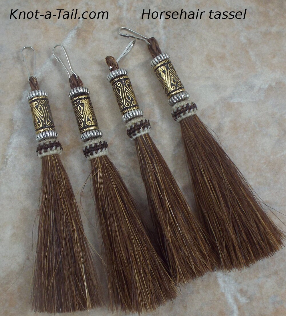 Elegant Beaded horse hair tassels very unique horsehair