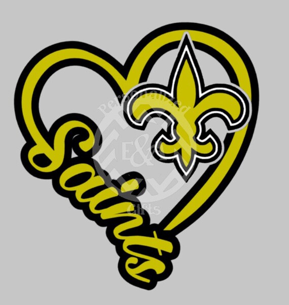 I Heart Saints window decal who dat new orleans football