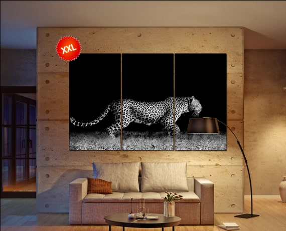 Leopard wall decor art prints Leopard black white wall art