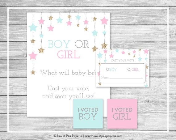 Twinkle Little Star Gender Reveal Voting Game Printable