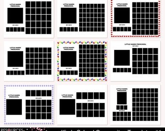 Class Picture Templates - Resources 4 Photographers group composite templates for school pictures, PSD template, digital download