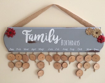 Family Birthday Board / Family Birthday Sign / Family Birthday Plaque / Birthdays Sign / Personalized Birthdays Sign / Birthdays Calendar