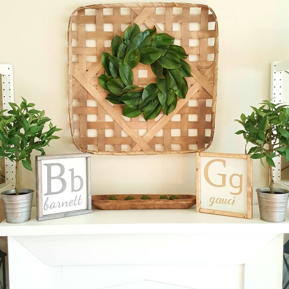 Last name art framed last name and letter art by Neutralbydesign