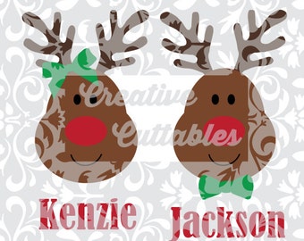 Christmas SVG Reindeer Santa Rudolph designs for Silhouette or other craft cutters (.svg/.dxf/.eps)