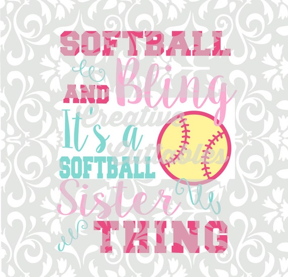 Download Softball Sister SVG for Silhouette or other craft cutters