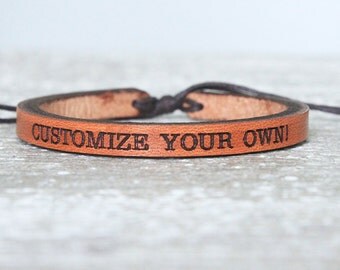 Men's leather bracelet- -Personalized- Valentine's gift for men- Boho Leather Bracelet - Boho Bracelet - Leather Bracelet- Leather Cuff-