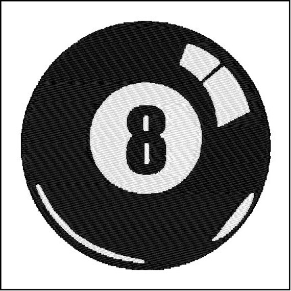 Eight 8 Ball Billiards Pool Embroidery Design