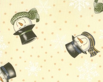 Makin' New Friends by Deb Strain 19411 16 Cream with Snowmen Quilting Fabric by 1 Yard Increments