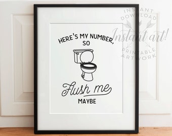 Potty like a rockstar Funny bathroom art PRINTABLE art