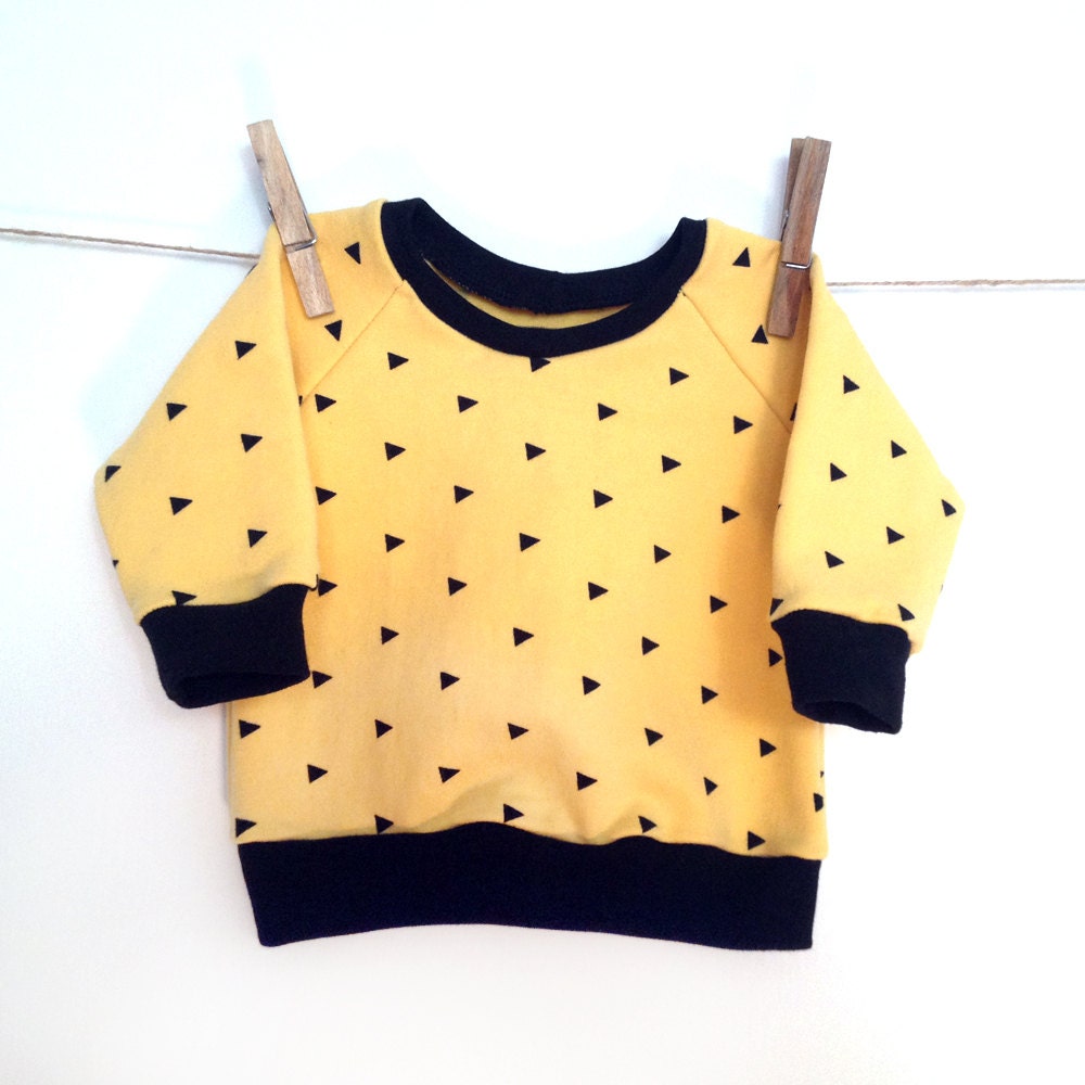 Jumper triangles yellow baby clothes hipster baby organic