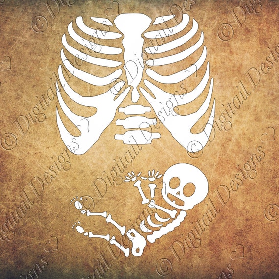 Baby Skeleton Pregnancy SVG PNG DXF Eps Cut by DigitailDesigns