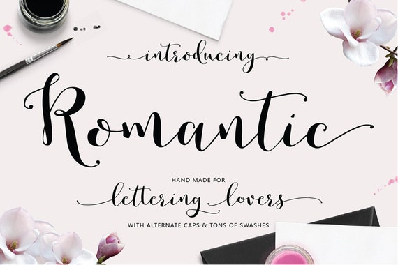 love romantic calligraphy Lettered Download Script Romantic Hand Font Calligraphy