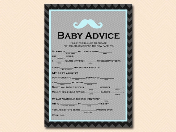 Baby Advice advice for new parents baby mad lib advice