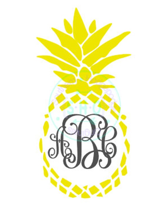 Pineapple monogram design/ pineapple SVG/ by ...
