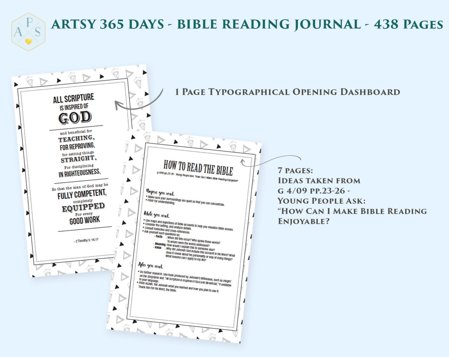 My 365 Days Bible Reading Journal Printable Book 438 Pages