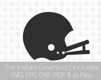 Football Helmet Svg, svg football, SVG, Pdf, DXF, EPS, Ai, , Vinyl cutting file | Silhouette Cameo Designer Edition & Cricut Design Space,