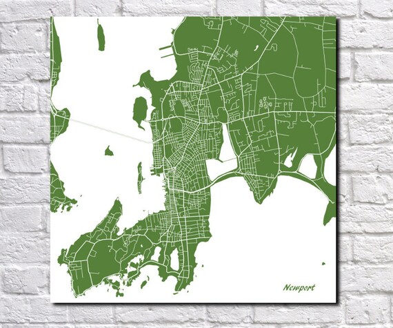 Newport Street Map Print Map of Newport Rhode by ArtPrints4All