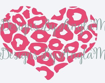 SVG Leopard Cheetah Print Heart SVG Digital cutting file Instant Download - Use on your cutting machine Vector