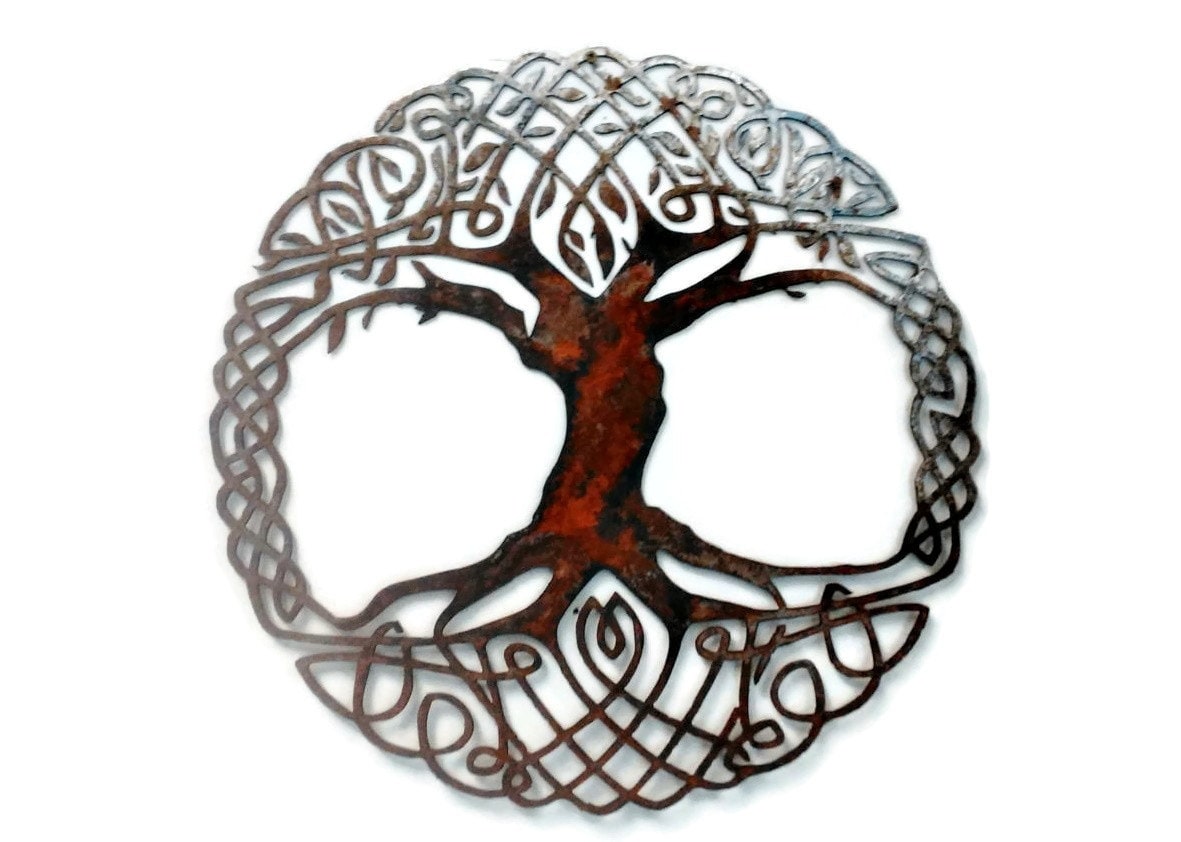 Metal Wall Art Tree Living Room Decor Celtic Knot Tree of Life