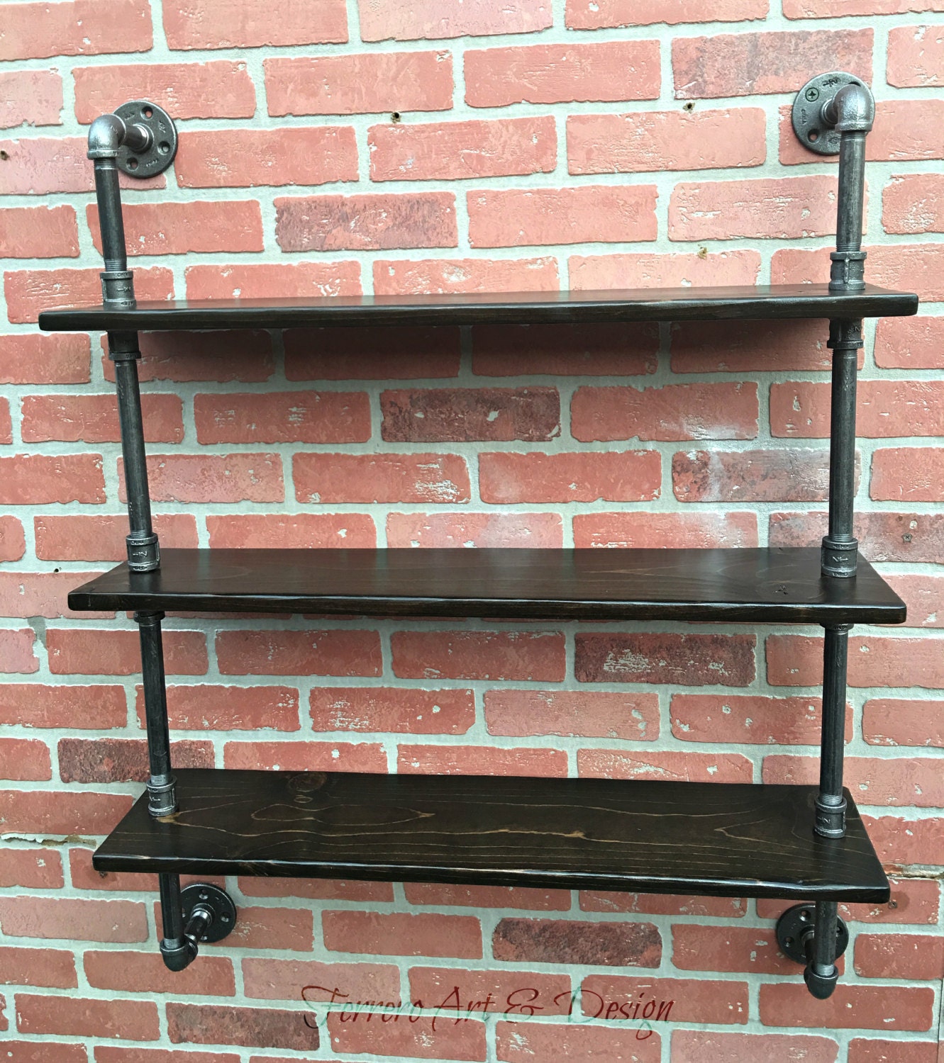 pipe shelf steampunk furniture wall shelves by FerreroArtDesign