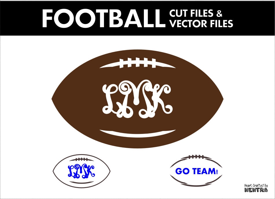 Download 3 Football Cut Files SVG Monogram Vector Instant by Nentra ...