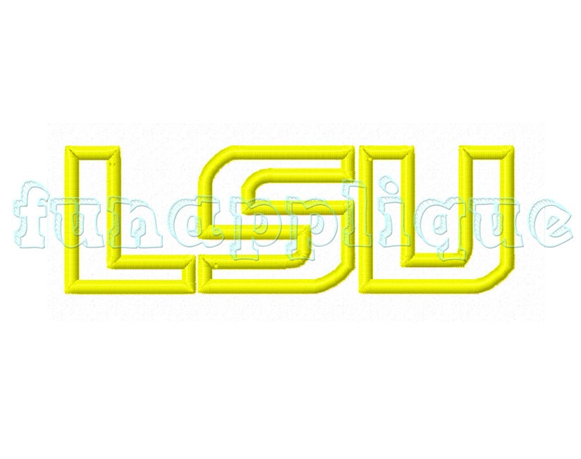 LSU Applique design for Machine Embroidery instant download 3