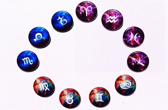 Zodiac Sign Pinback Button 1 1/4 Inch