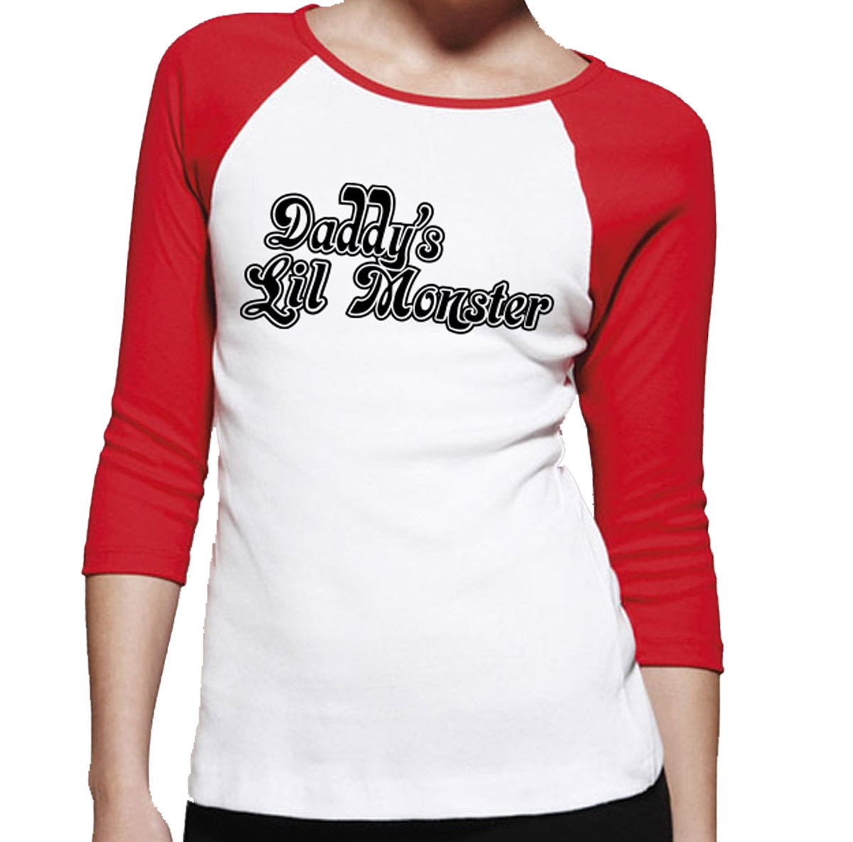 Daddy's Lil Monster Ladies Tshirt Harley Quinn Costume