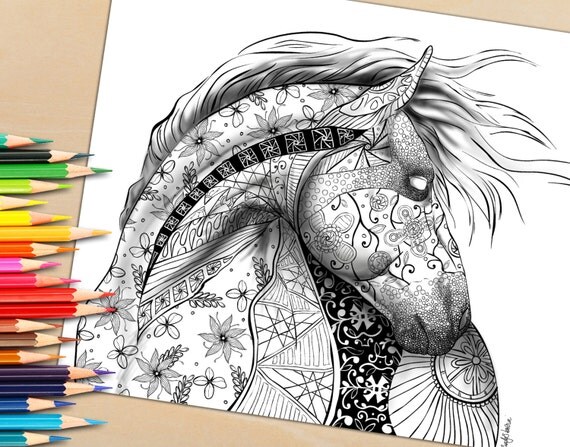 horses adults of coloring pages for For Page Equine Adult Book Coloring Book, Adults, Coloring from Horse,