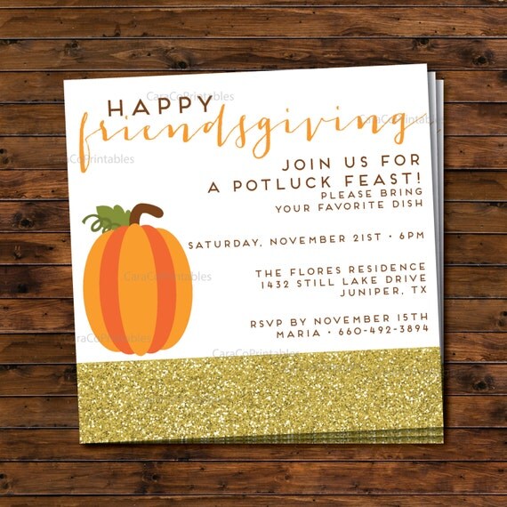 Thanksgiving Potluck Invitation Wording 7
