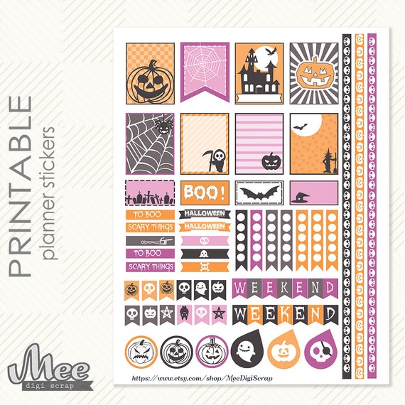 8.5 printable x sticker paper 11 EC Planner Stickersprintable Life Cute Halloween Planner