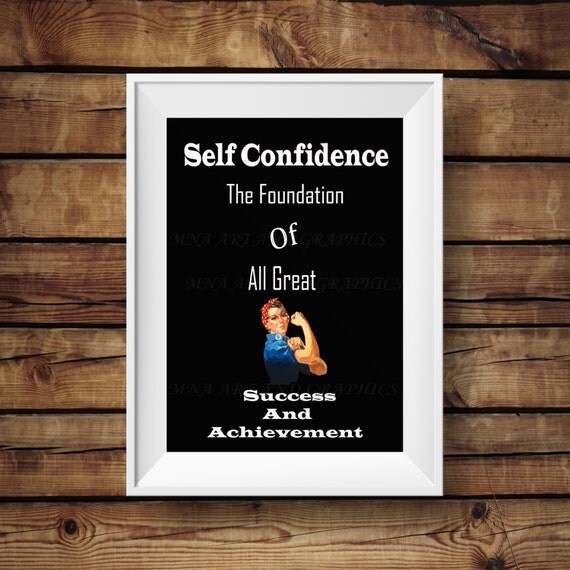 Self confidence print success and achievement Poster