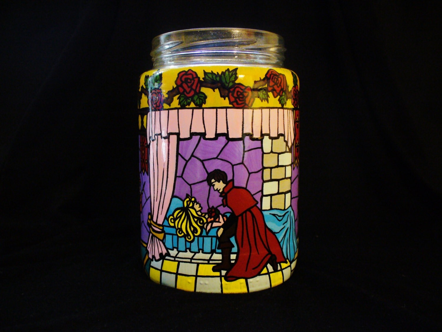 Sleeping Beauty Stained Glass Candle Jar Disney
