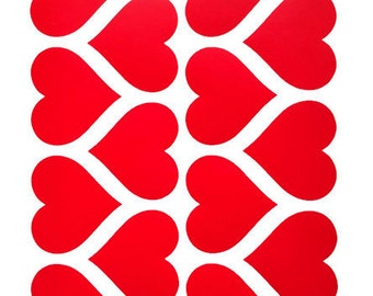 Red heart stickers – Etsy