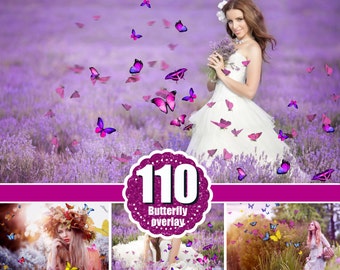 110 butterfly Photo Overlays, Flying butterfly, Overlays for Photoshop, INSTANT DOWNLOAD, Professional sessions, png file