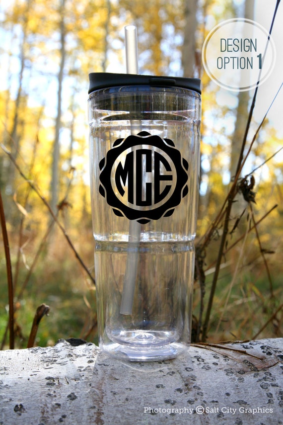 Water Bottle Monogram Sticker Decal Only  Monogram Decal 