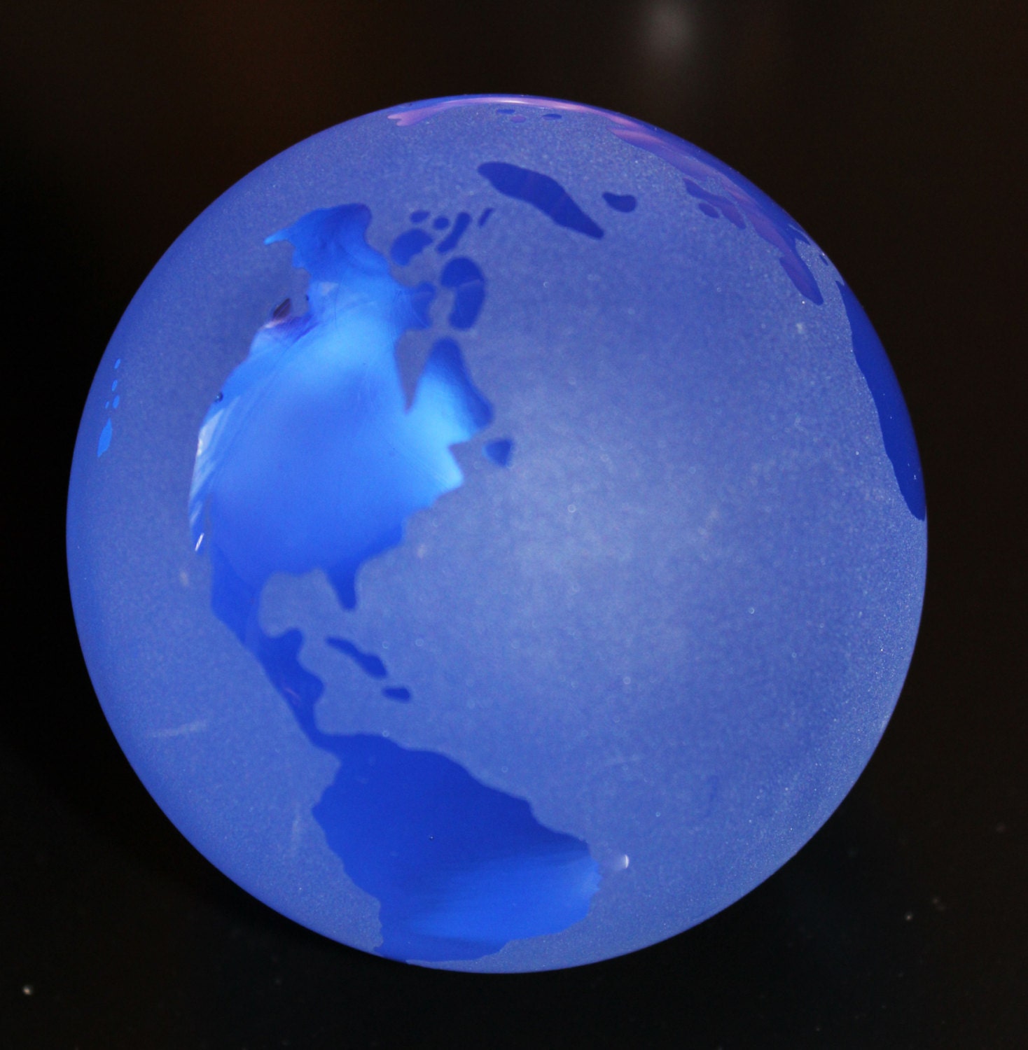 Crystal Globe Cobalt Blue Vintage 1990s Crystal By Pastthatlasts