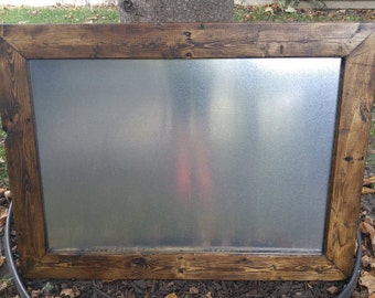 Magnetic Board, Rustic Wedding Decor, Rustic Magnetic Board, Large Framed Magnetic Board, Menu Board, Metal Board, Handmade