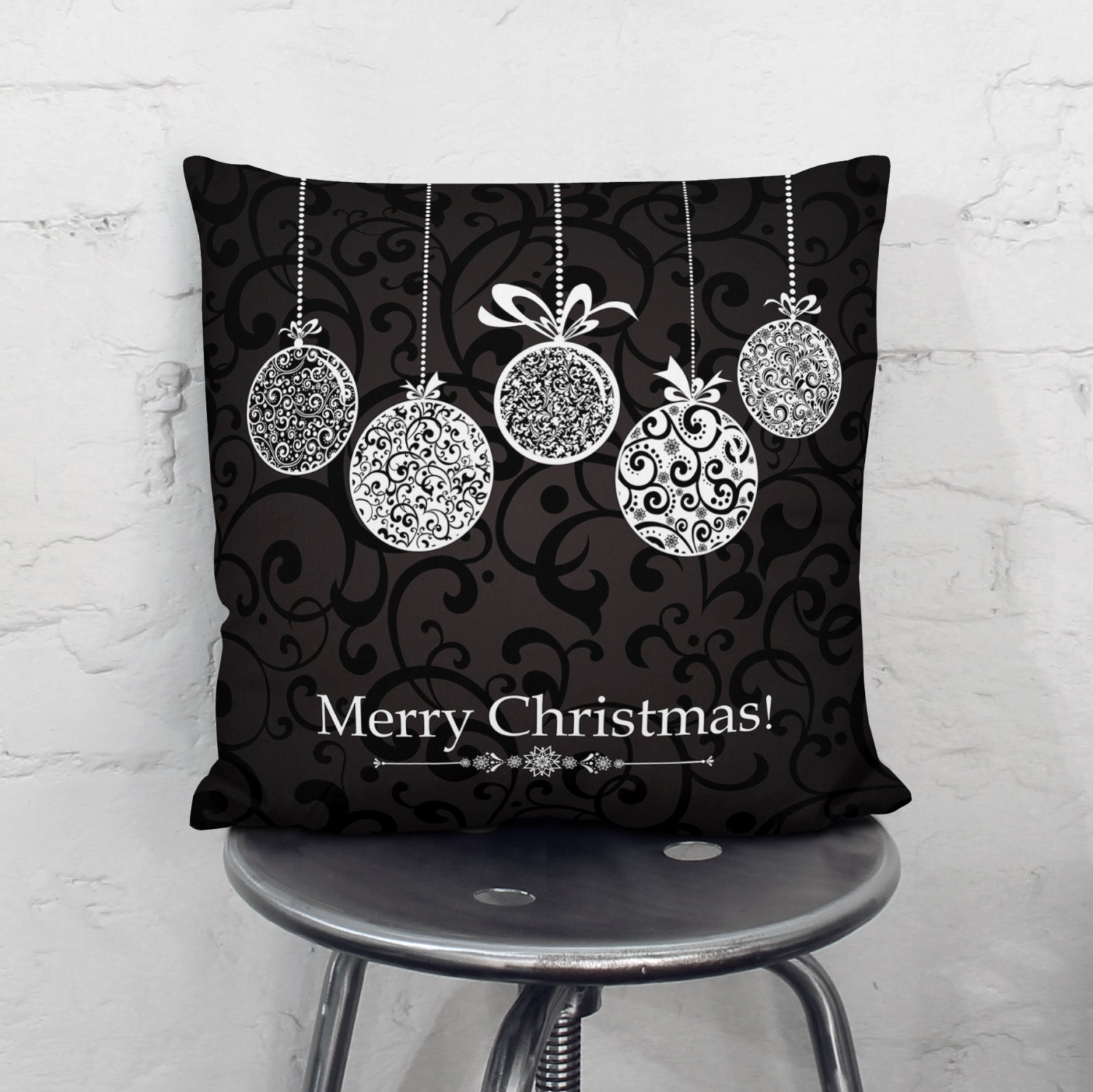 Elegant Christmas Pillow Modern Christmas by wfrancisdesign