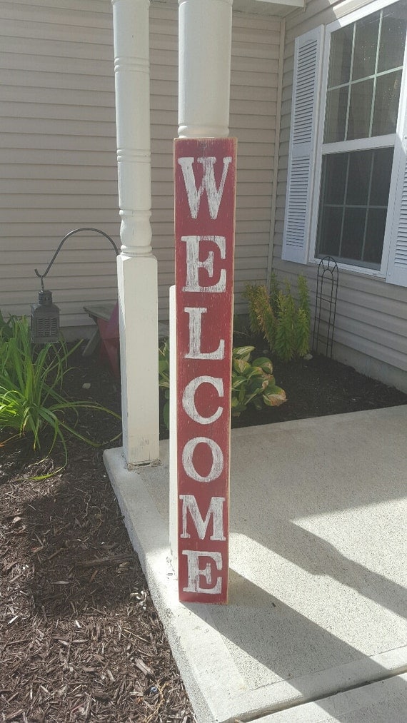 Sign Wood Sign Red Sign Outdoor Sign Vertical