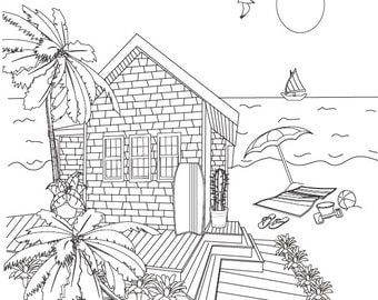 beach house coloring pages - photo #15
