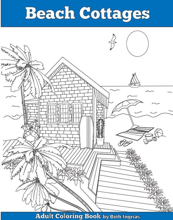 [PDF] Beach Cottages Adult Coloring Book telone