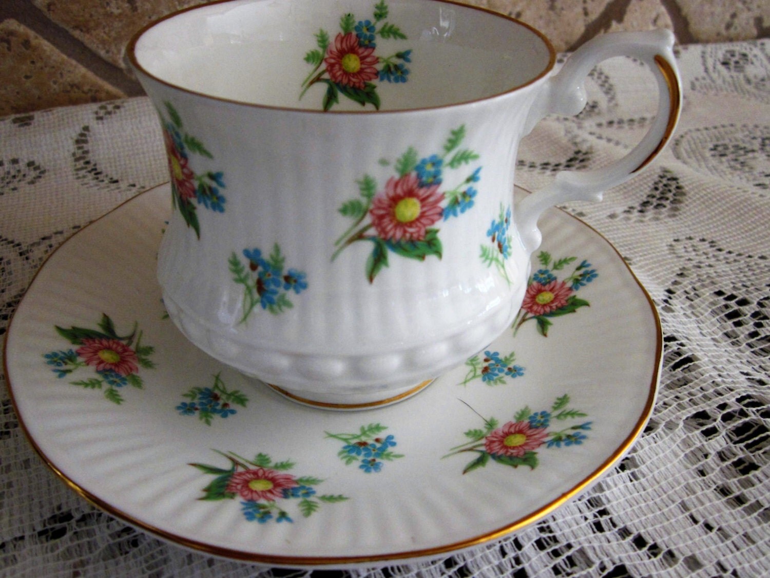 Royal Dover Bone China Footed tea cup and saucer made in