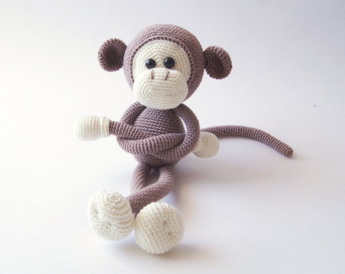 Monkey Jungle Animals Handmade Crochet Toy Doll Amigurumi Stuffed Toy Christmas New Year Gift