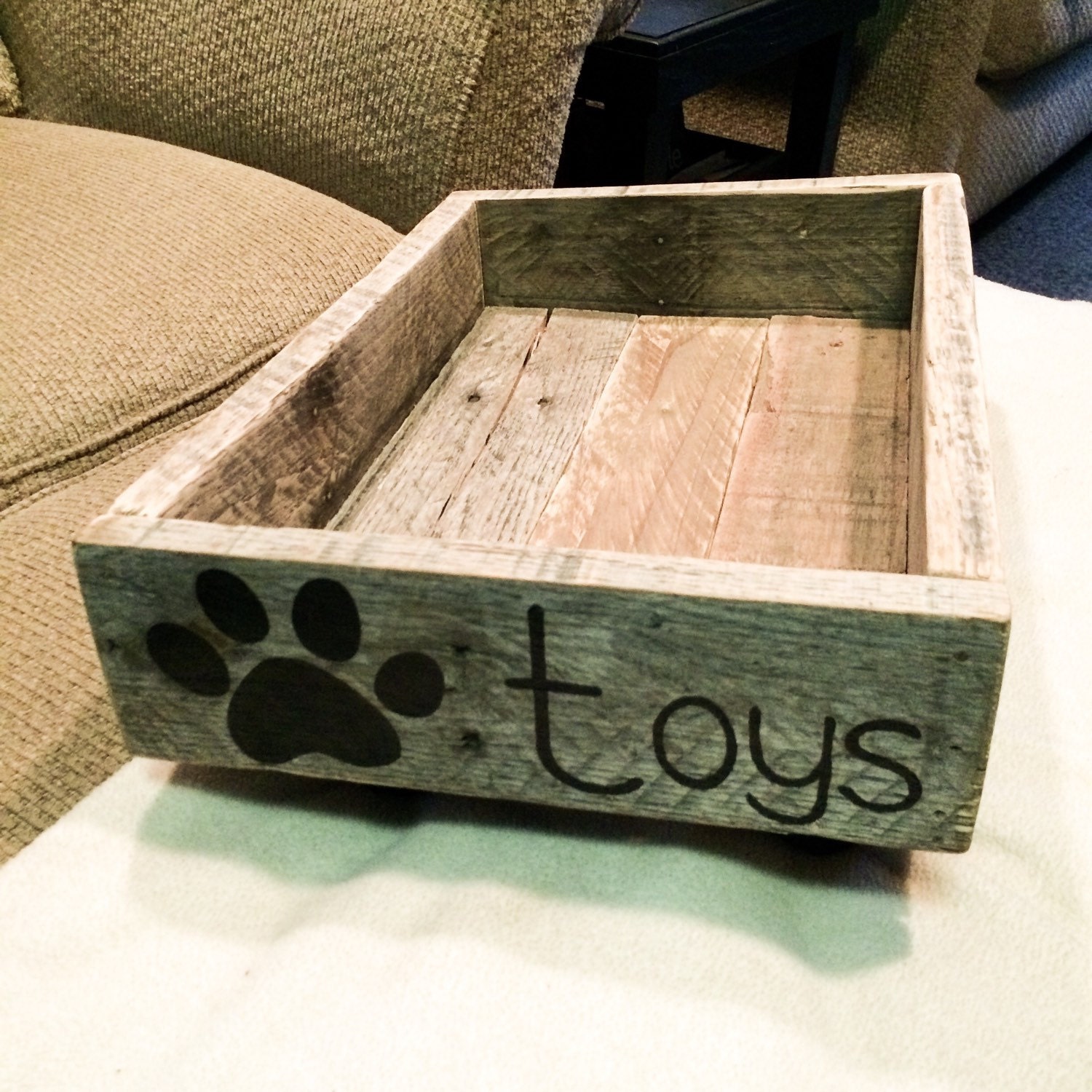 Dog Toy Box/Crate by CraftingUpCuteness on Etsy