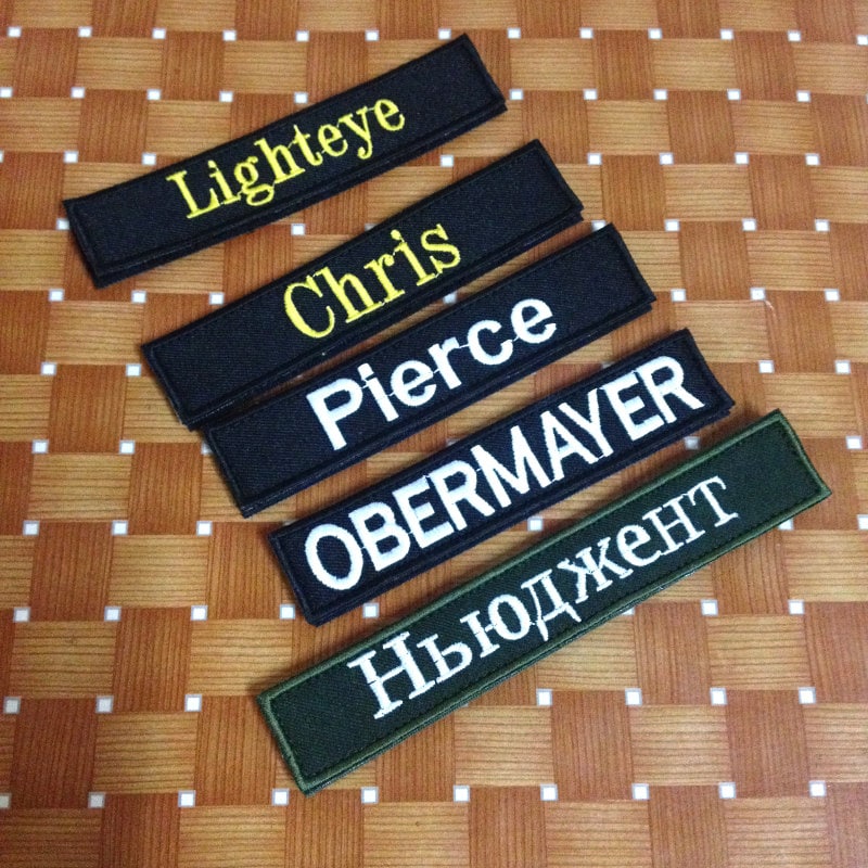 5 inches Personalized Custom Embroidered Velcro Name Tapes