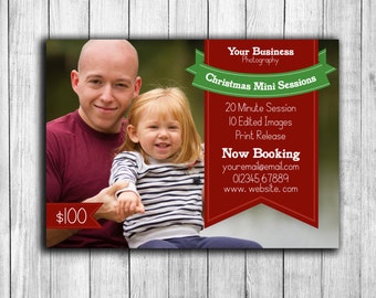 Holiday Mini Session Template, Christmas photoshop online marketing, photography template for christmas marketing, psd holiday set