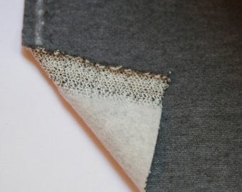 SWEATSHIRT FLEECE Fabric: Charcoal Gray sweatshirt fleece fabric. Sold by the yard