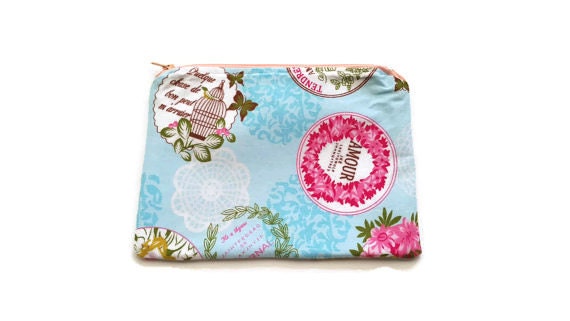 Cosmetic bag, makeup bag, makeup case, Eiffel tower zipper pouch, pencil case, cute zipper case, makeup organizer, bridesmaids gift, bridal